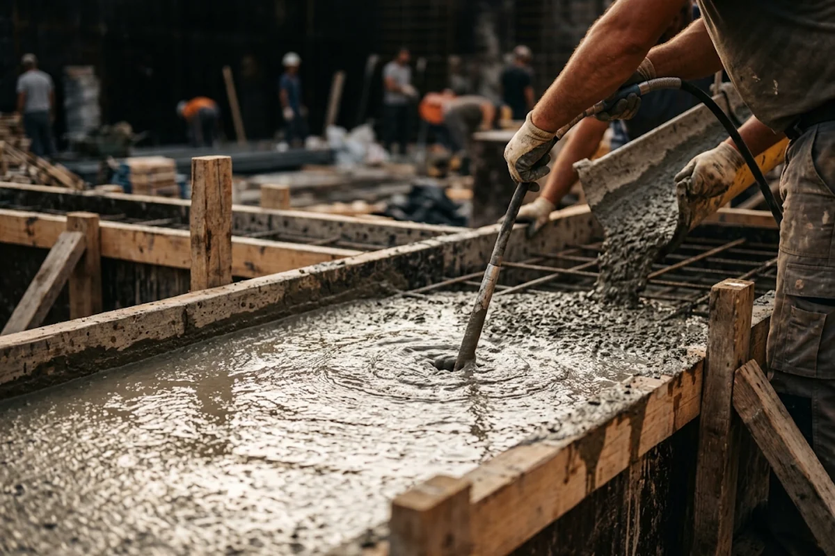 Beton dökümü ve vibratör